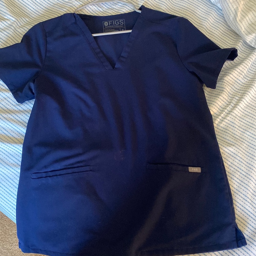 Figs Navy Casma Scrub Top M